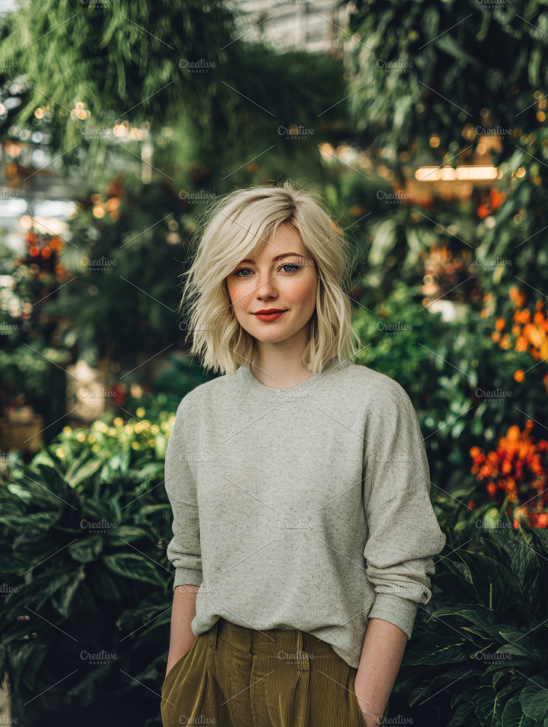 Blonde Woman in Casual Clothes, a Person Photo by Ocean Digital Art