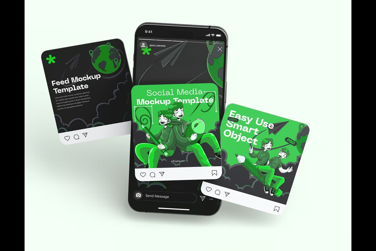 Instagram Mockup, an Advertising Mockup by Se٧enStudio (Photo 3 of 3)