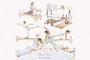 Pilates Reformer Yoga Stretch Set, a Sport Illustration by Invite to Clipart (Thumbnail 1 of 7)