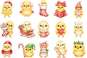 Whimsical Christmas Chick Clipart, an Illustration by Designking (Thumbnail 3 of 5)