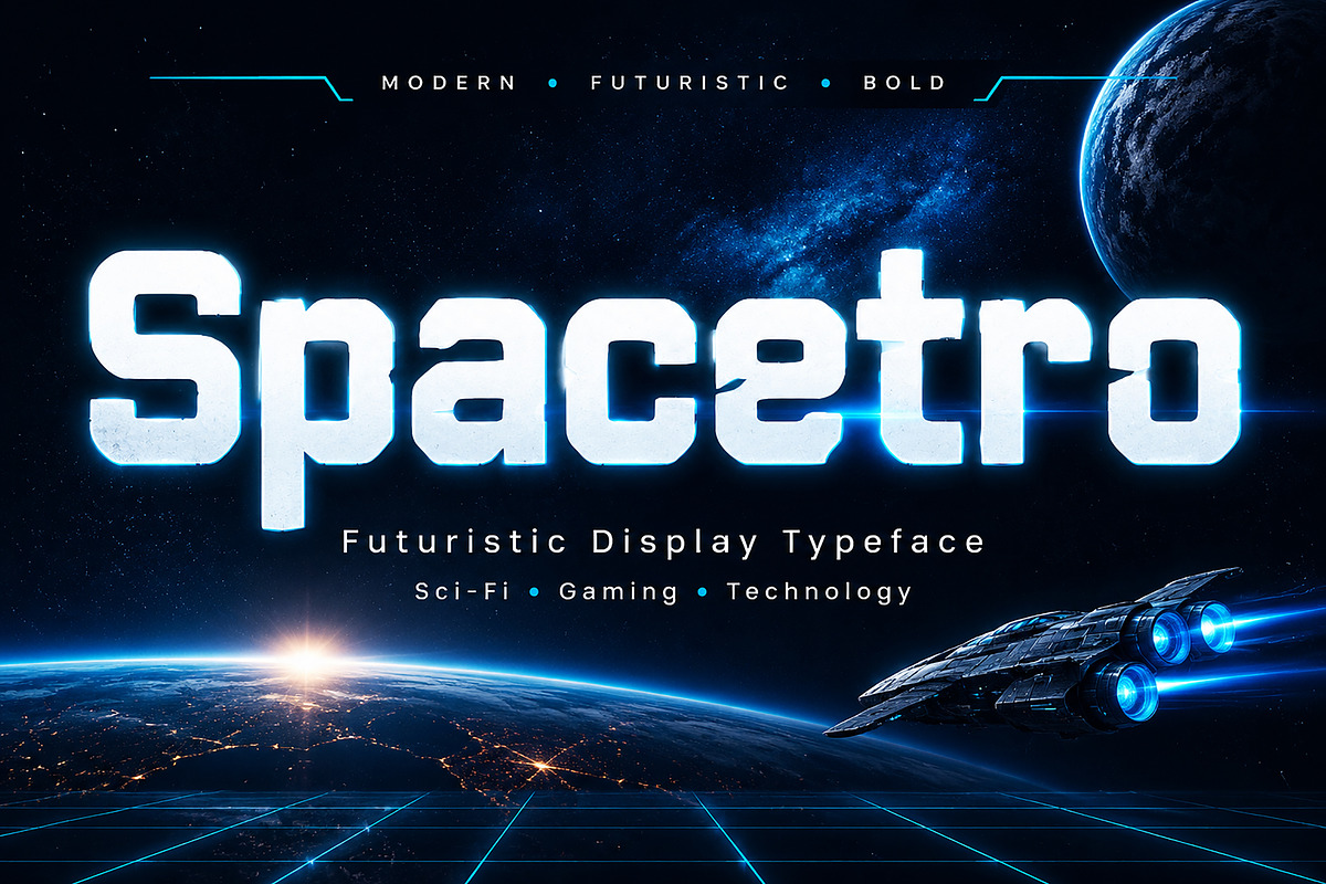 Spacetro – Display Typeface, a Script Font by Wow Magic (Photo 3 of 5)