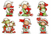 Valentines Quirky Winter Sheep Clipa, an Illustration by Daily.Designs (Thumbnail 3 of 8)