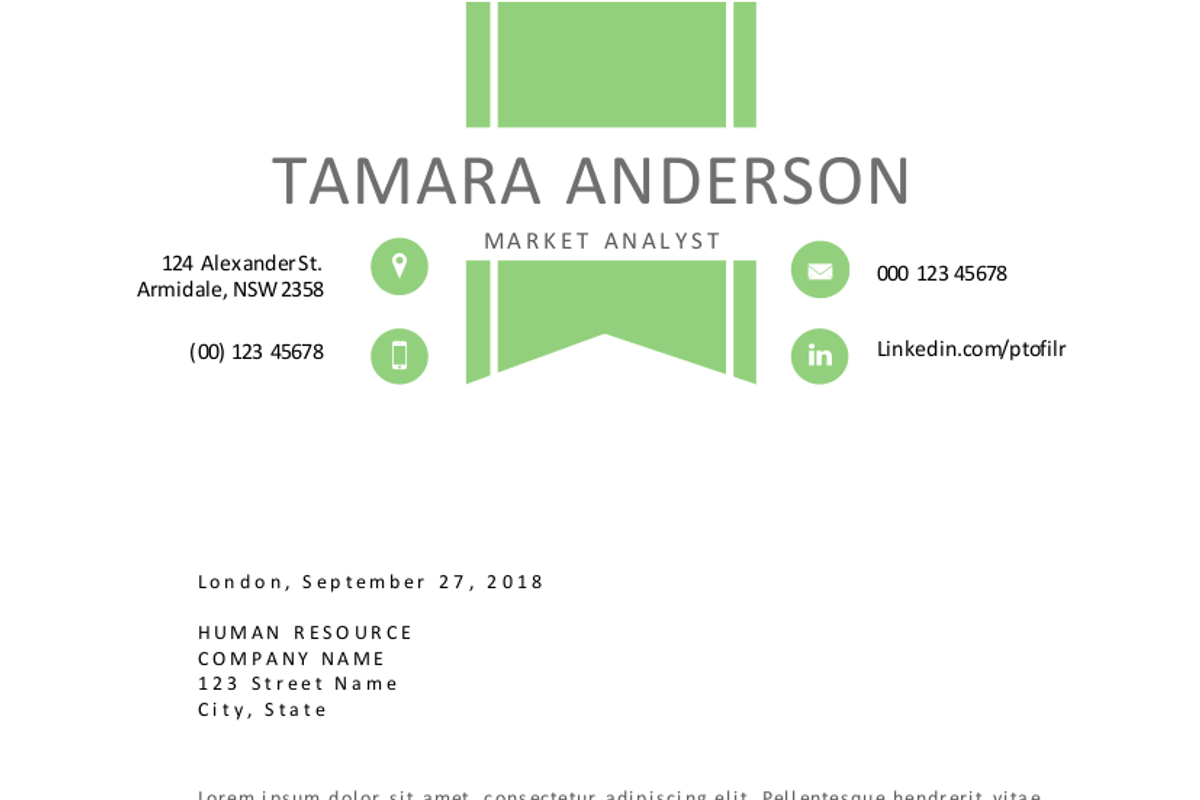 Green ribbon resume for Word, a Resume Template by Inkpower (Photo 2 of 4)
