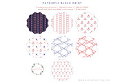 Patriotic Block Print Frames & PNG, a Seasonal Illustration by Essem Creatives (Thumbnail 4 of 6)