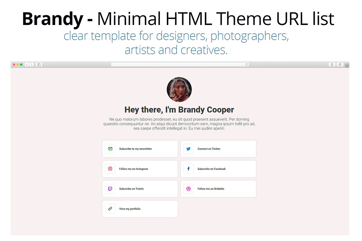 Brandy - Easy URL List HTML Template, a HTML Template by AntonyChernianu