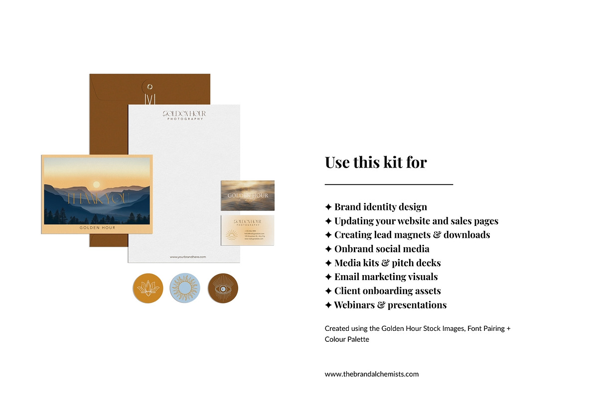 Golden Hour Brand Kit + Stock Images, a Branding & Logo Template by The Brand Alchemists (Photo 8 of 10)