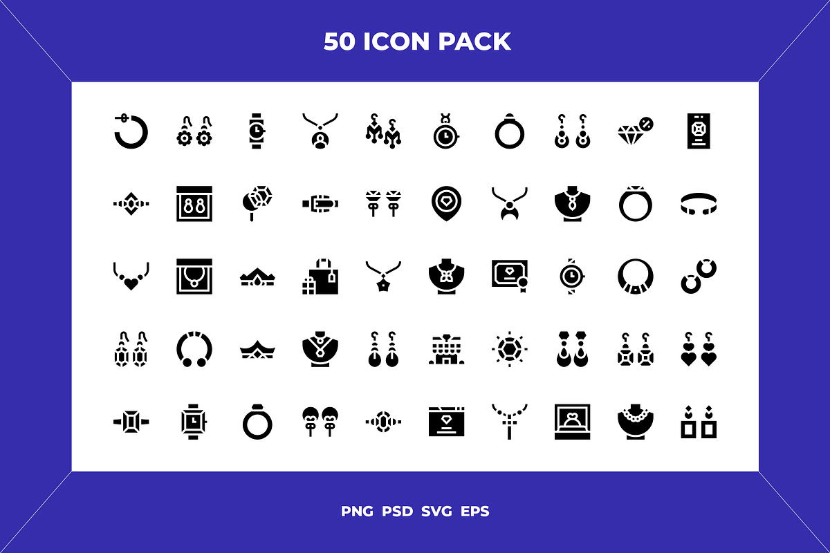 Jewelry icons, an Outline Icon by Wencory (Photo 1 of 2)