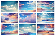 Painted Sky Pictures, Sky Landscape, a Texture Graphic by by creative paper (Thumbnail 6 of 7)