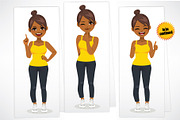 African Woman Cartoon Character Set, a Person Illustration by Kakigori Studio (Thumbnail 3 of 3)