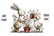 Whimsical Floral Bunny and Duck, an Animal Illustration by GiraffeCreative (Thumbnail 19 of 20)