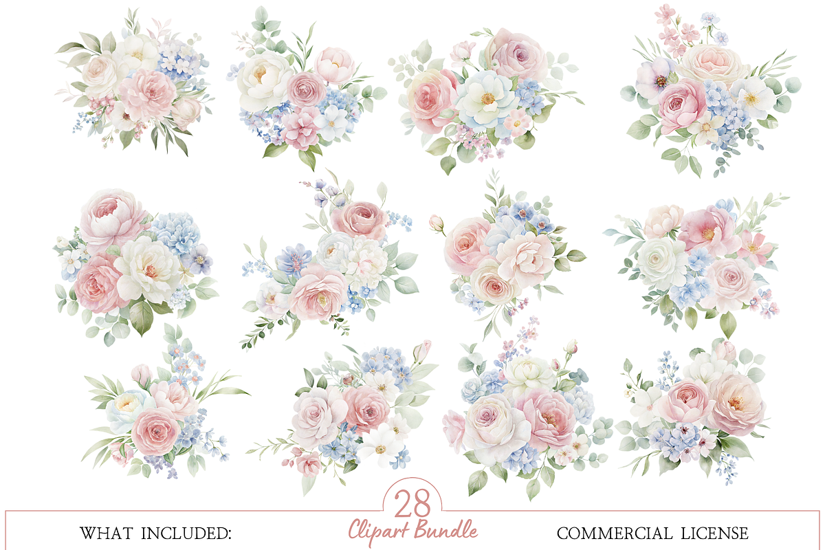 Pastel Wildflower Clipart Bundle, an Illustration by MockupWizard (Photo 3 of 5)