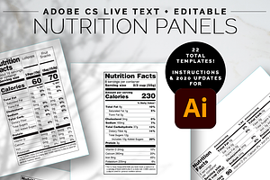 Adobe Nutrition Facts Panel Template