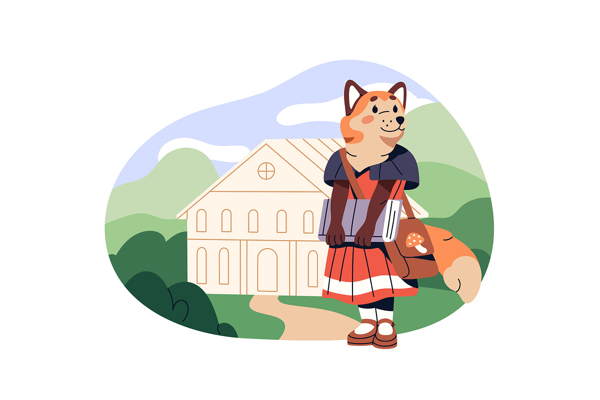 Cute animals students study set, an Education Illustration by PaperTrident (Photo 9 of 13)