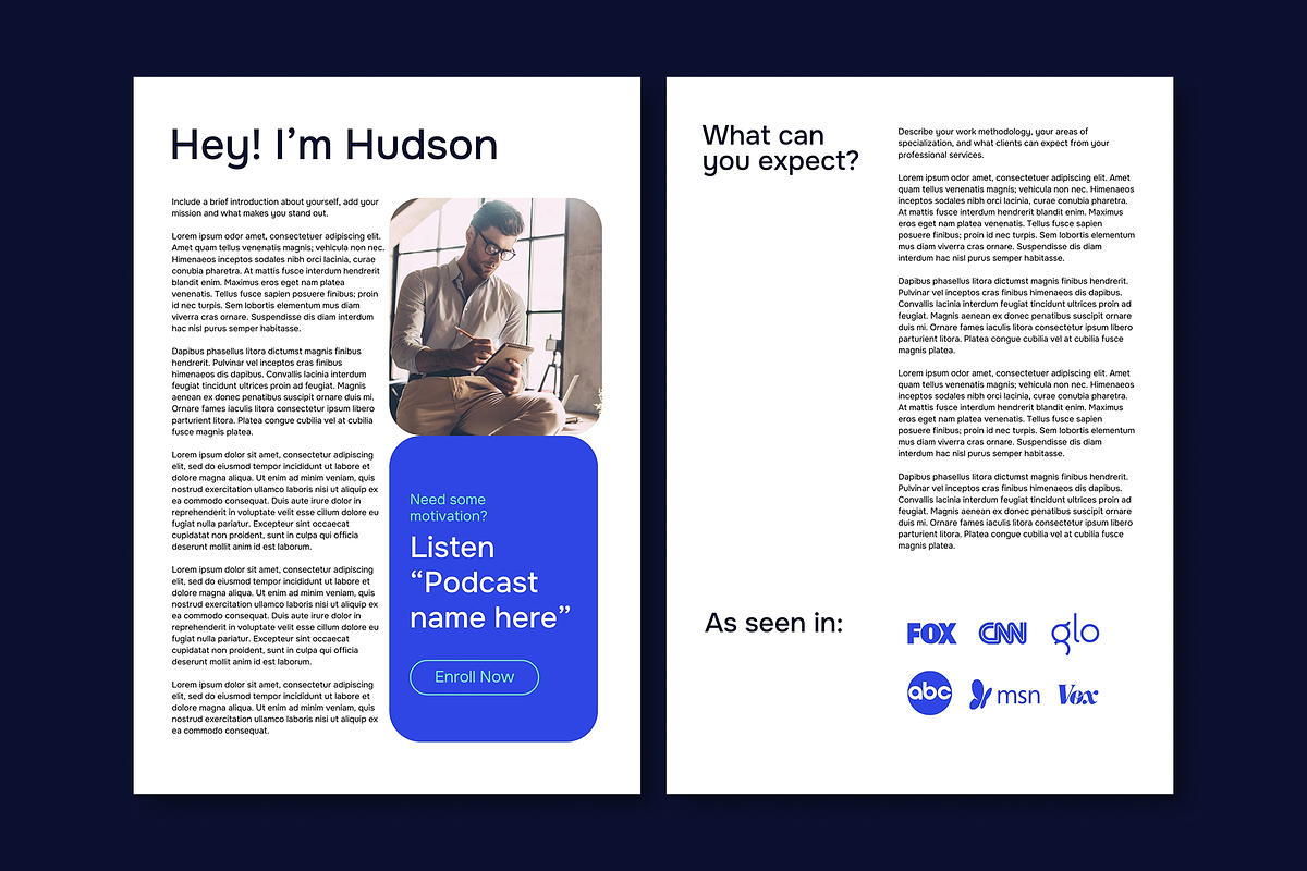 Hudson Media Kit Canva Template preview 2