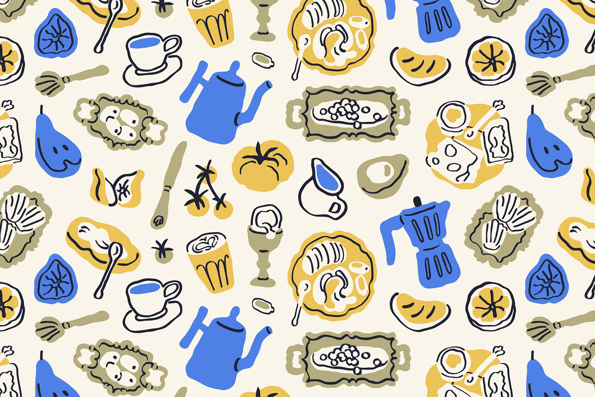 Breakfast food seamless patterns, a Pattern Graphic by Good Studio (Photo 3 of 13)