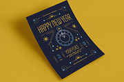 Blue Elegant Artdeco New Year Flyer, a Flyer Template by VectorVactory (Thumbnail 3 of 3)
