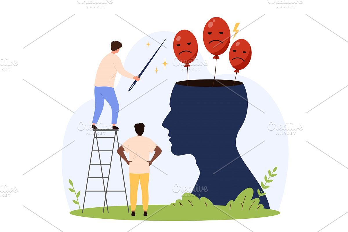 Stressful Emotions stress design, a Person Illustration by Flashvector