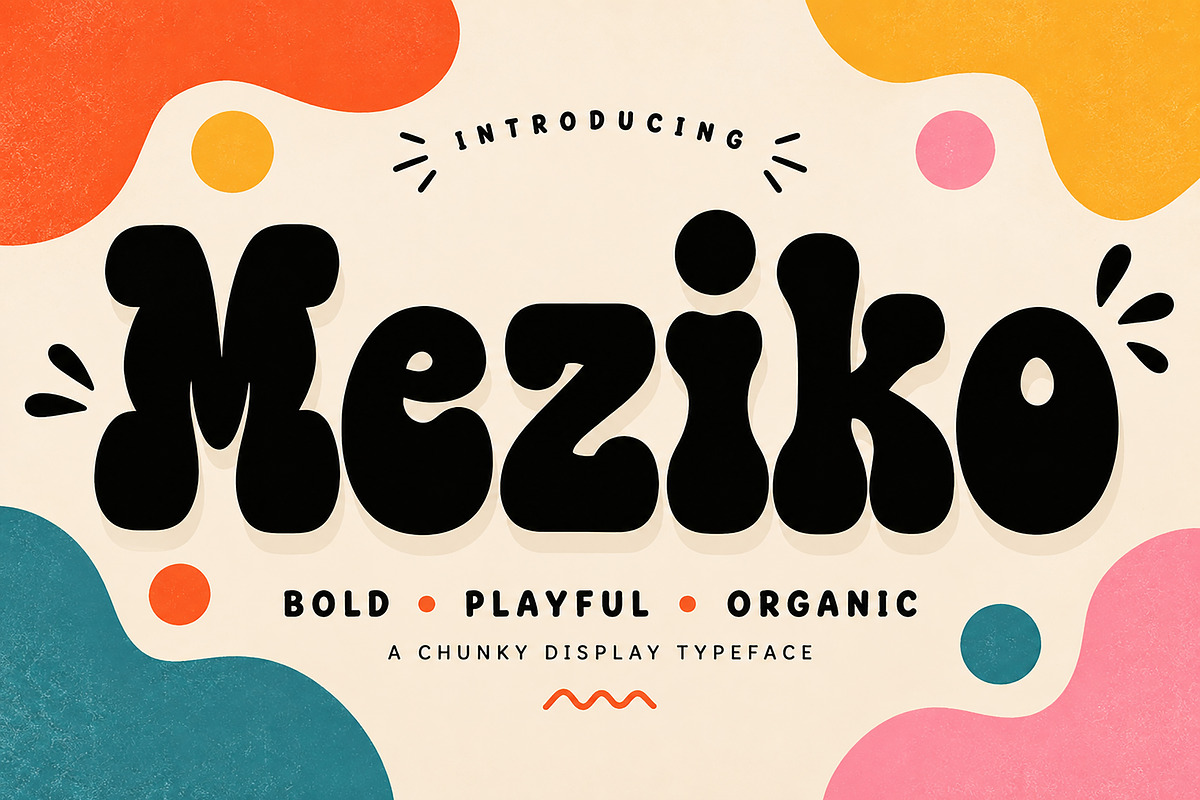 Meziko – Bold Playful Display Font, a Script Font by Wow Magic (Photo 1 of 5)