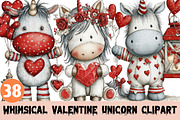 Whimsical Valentine Unicorn Clipart, a Graphic by CitraGraphics (Thumbnail 1 of 4)