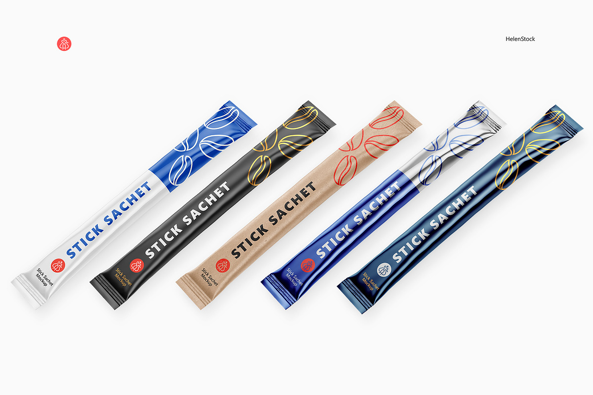 Stick Sachet Mockup – Half side View, a Packaging Mockup by HelenStock (Photo 3 of 9)