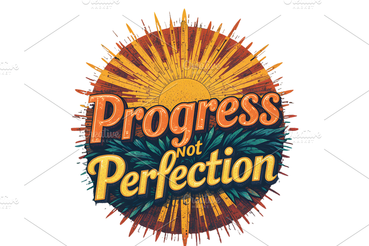 T-Shirts Design Progress Not Perfect, an Illustration by Creative design (Photo 3 of 3)