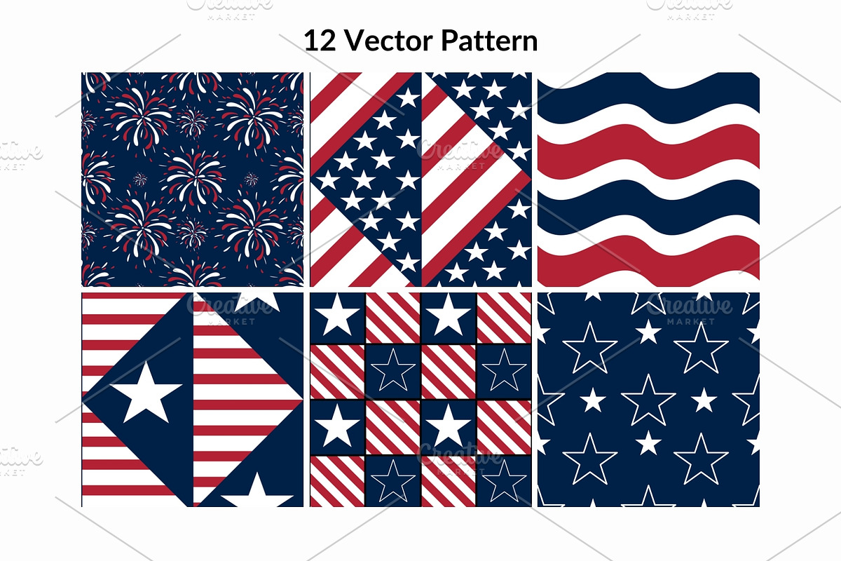 American Pride Pattern Collection, a Pattern Graphic by Elatedowl (Photo 2 of 11)
