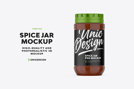 Spice Jar Mockup, a Product Mockup by UnicDesign