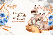 Watercolor Farm Little Animals set, an Animal Illustration by Alamella (Thumbnail 8 of 9)