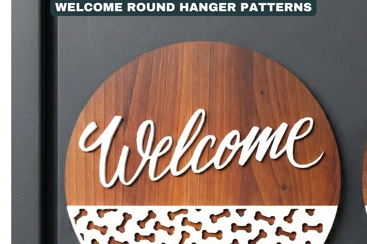 Round Door Hanger Welcome Sign Desig, a Graphic by AtacanDigital (Photo 8 of 12)