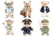 Watercolor Teddy Bear Clipart, a Seasonal Illustration by CitraGraphics (Thumbnail 2 of 6)