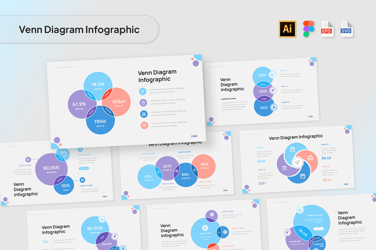 Venn Diagram Infographic, an Object Graphic by Antstheme (Photo 1 of 2)