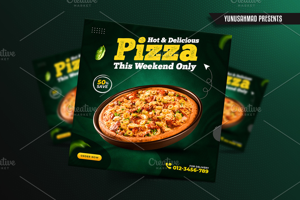 Fast Food Instagram Post Template, a Social Media Template by Yunus Ahmad (Photo 4 of 5)