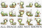 Whimsical Spring Caterpillar Clipart, a Seasonal Illustration by Canvas Craft (Thumbnail 4 of 7)