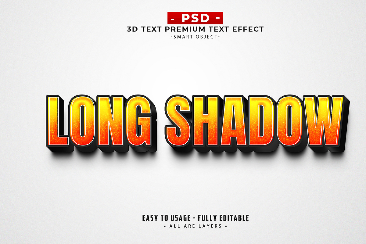 Bold 3d text effect long shadow, a Layer Style Add-On by Md Jahidul99