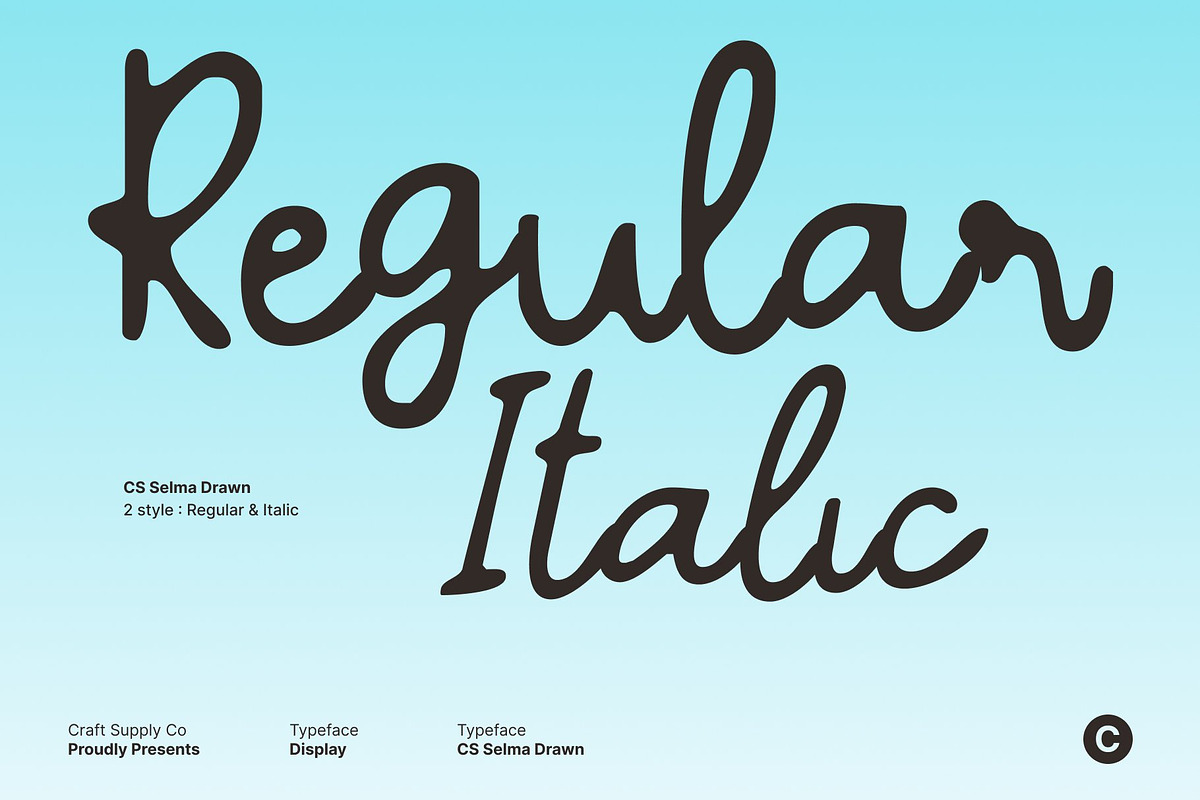 CS Selma Drawn, a Script Font by Craft Supply Co. (Photo 4 of 8)