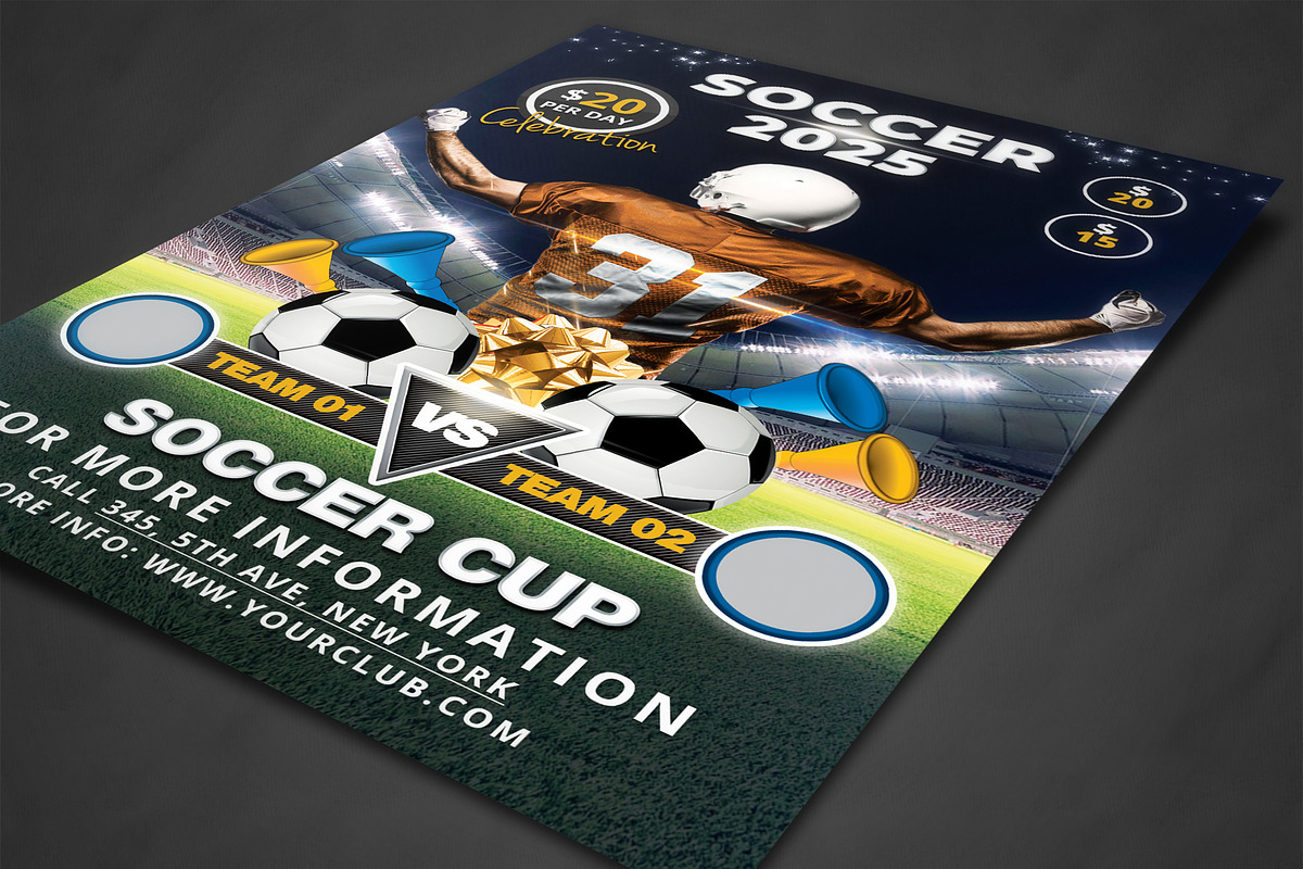Football Flyer Templates, a Flyer Template by AfzaalGraphics (Photo 2 of 4)
