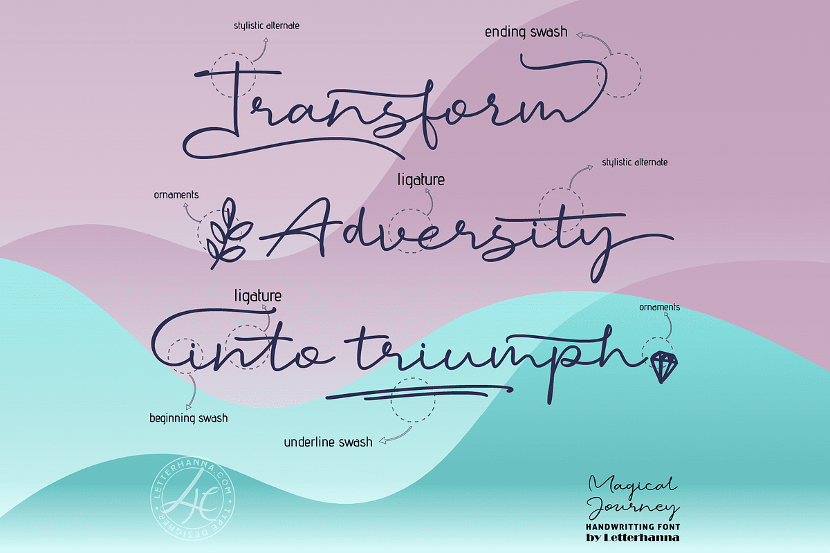 Magical Journey Handwritten Font, a Handwritten Font by Letterhanna Studio (Photo 4 of 12)