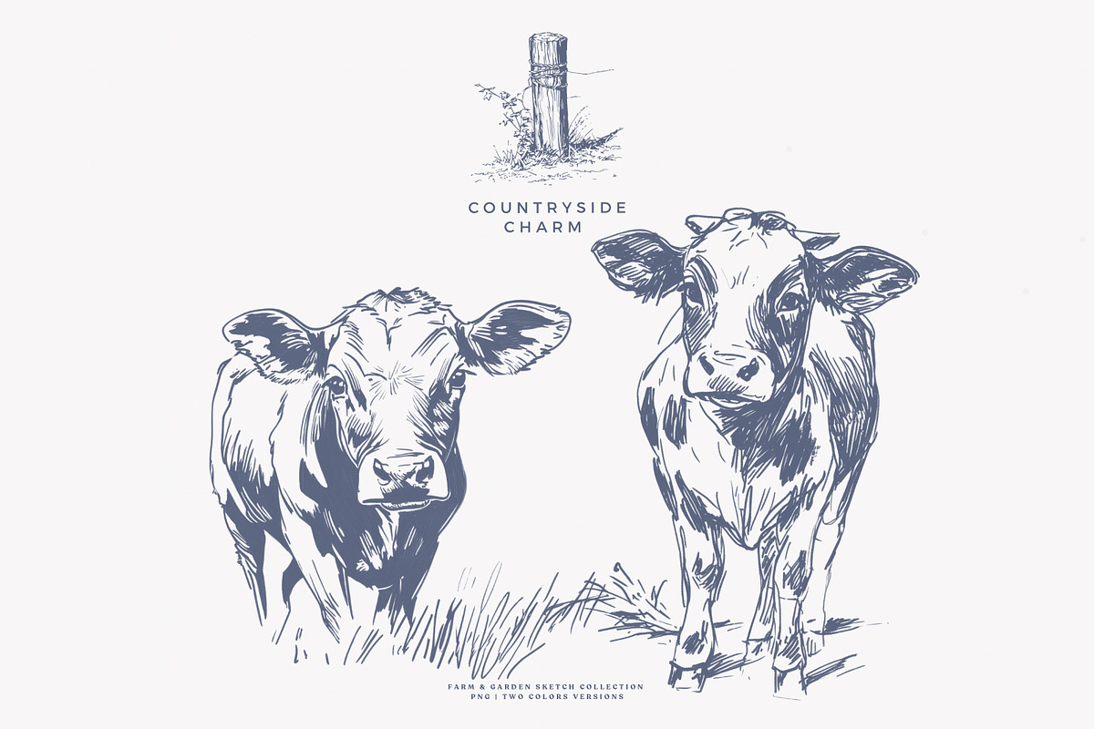 vintage clipart farm animals set, a Decorative Illustration by Patishop Art (Photo 8 of 10)