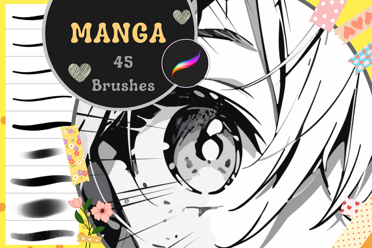 Procreate Manga Brushset, a Brush Add-On by nikiartcorner (Photo 1 of 8)