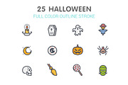 Halloween Line with Color Icons, an Outline Icon by WORAKAMON Design Studio (Thumbnail 1 of 3)
