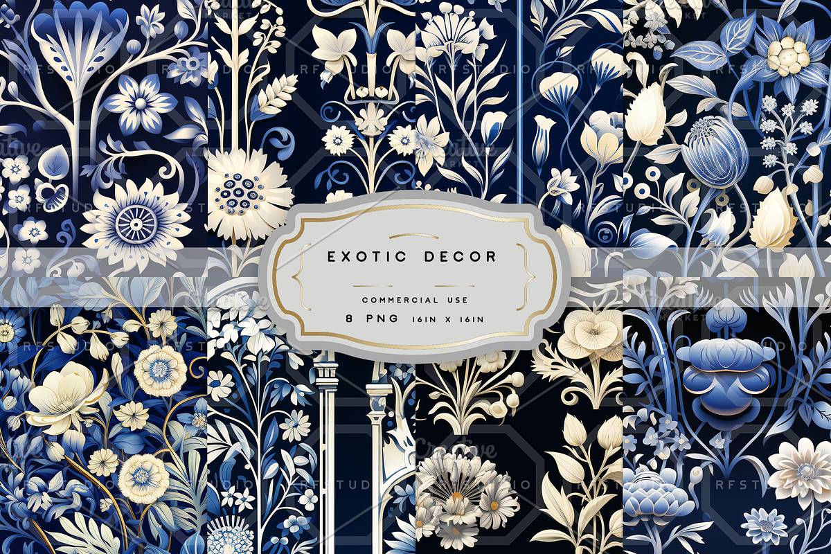 EXOTIC DÉCOR. Seamless Patterns, a Texture Illustration by RefinedFantasyStudio (Photo 1 of 9)