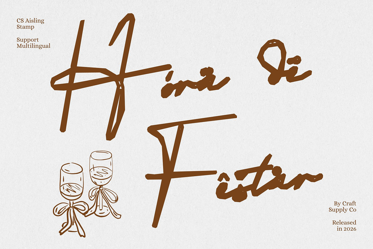 CS Aisling Stamp, a Script Font by Craft Supply Co. (Photo 6 of 7)