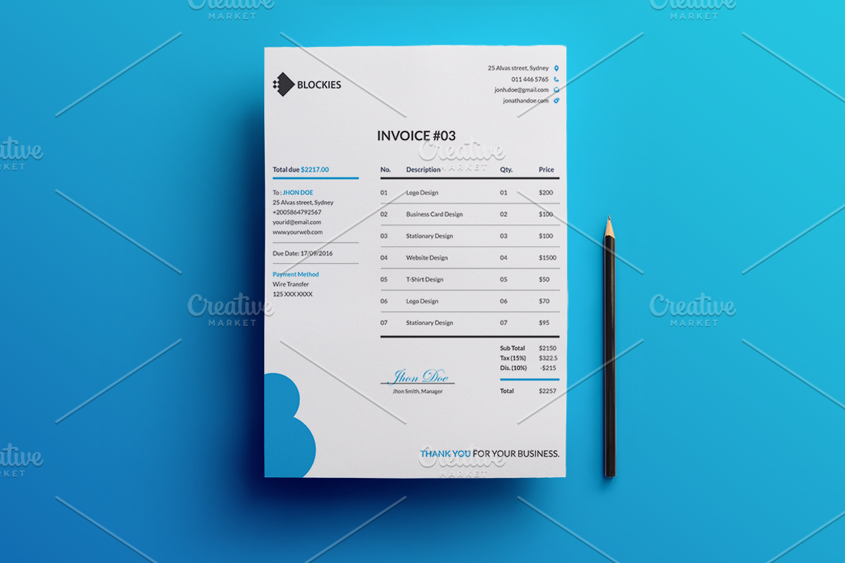 Stationery + Free Flyer & Invoice, a Stationery Template by Pentaclay (Photo 9 of 11)