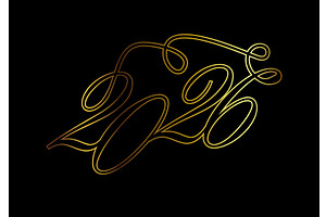 2026 golden numbers. hand drawing, an Object Illustration by Nenahliadava Design