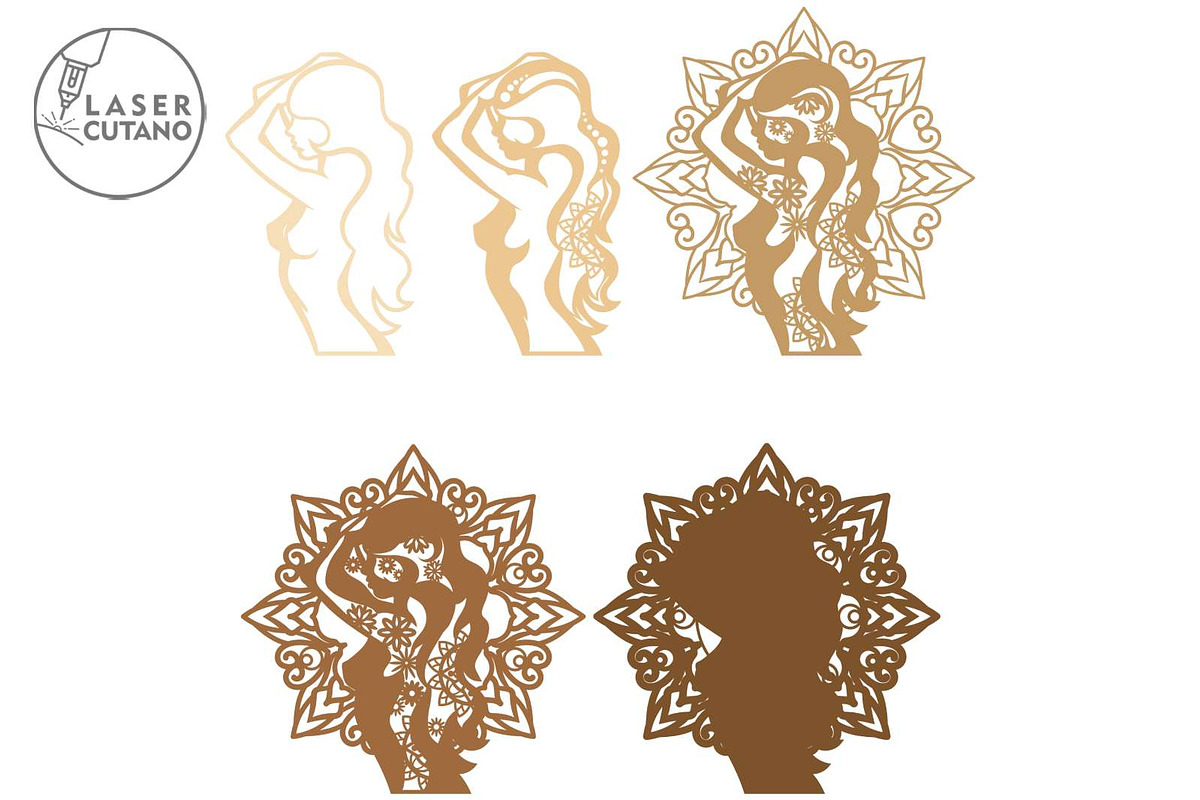 Women Silhouette Ornamented Template, a Design Template by LaserCutano (Photo 6 of 7)