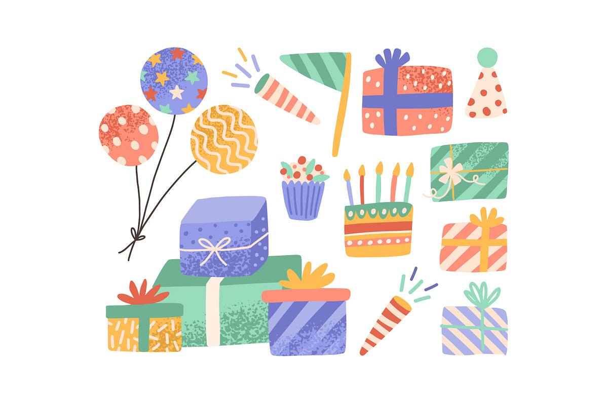 Birthday gifts and decorations, a Decorative Illustration by Good Studio (Photo 2 of 3)