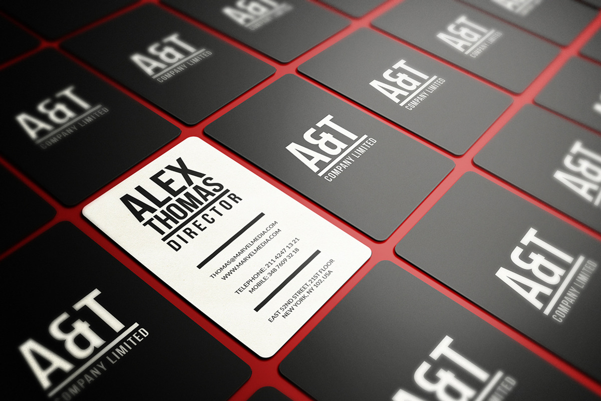 Black And White Business Card, a Business Card Template by Marvel (Photo 2 of 5)