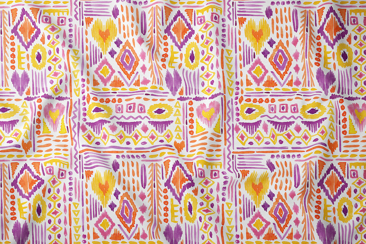Watercolor Tribal Geometric Pattern, a Pattern Graphic by SirenaArt (Photo 4 of 14)