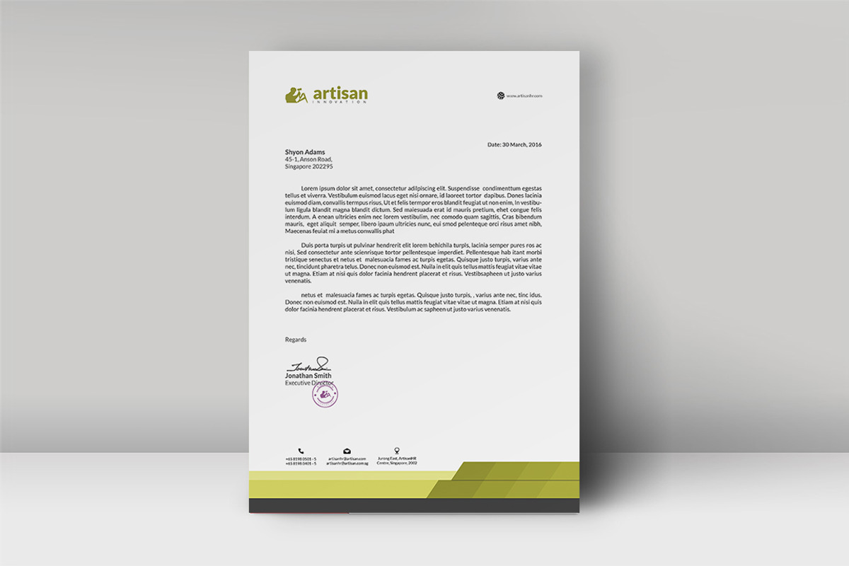 Letterhead Template, a Stationery Template by artisanHR (Photo 4 of 6)