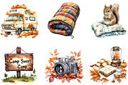 Autumn Camping Trip Clipart, an Illustration by DreamArtGraphic (Thumbnail 2 of 4)